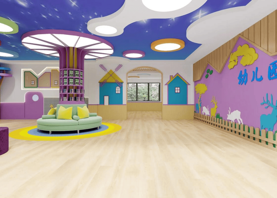 陜西幼兒園裝修施工,西安幼兒園室內(nèi)裝修施工,幼兒園室外地面施工_孩